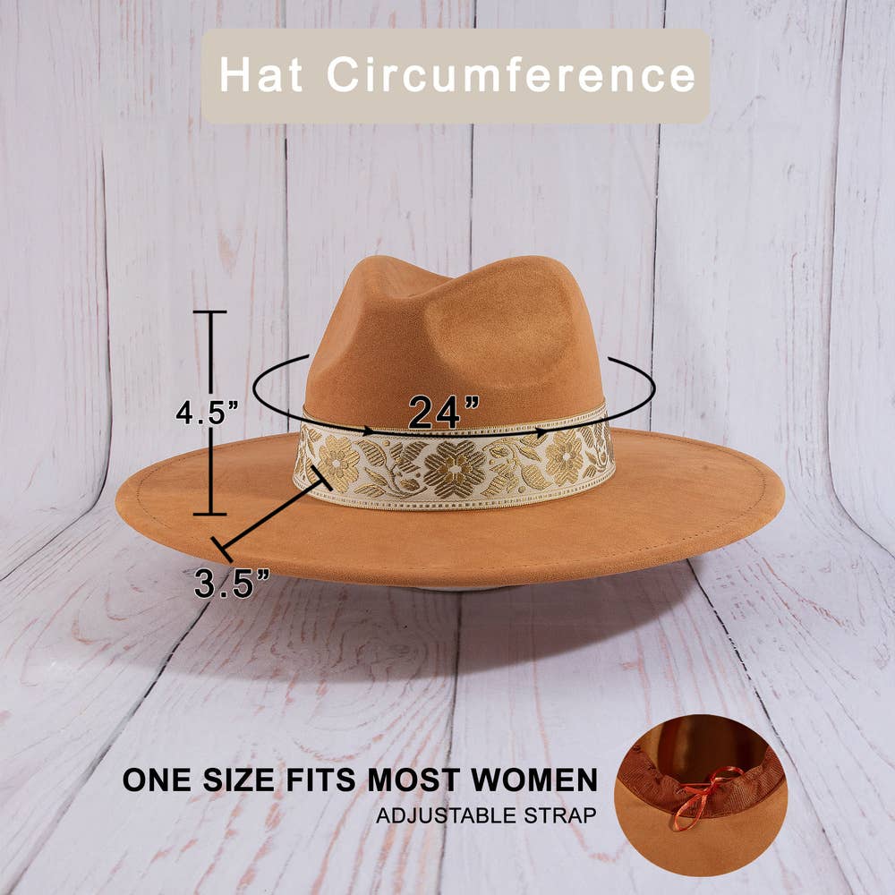 Floral Ribbon Wide Brim Hat
