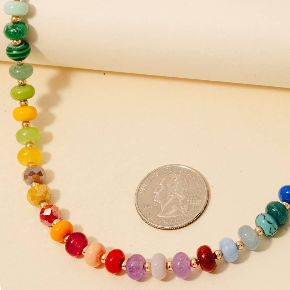Round Stone Bead Necklace