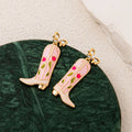 Floral Cowboy Boot Earrings