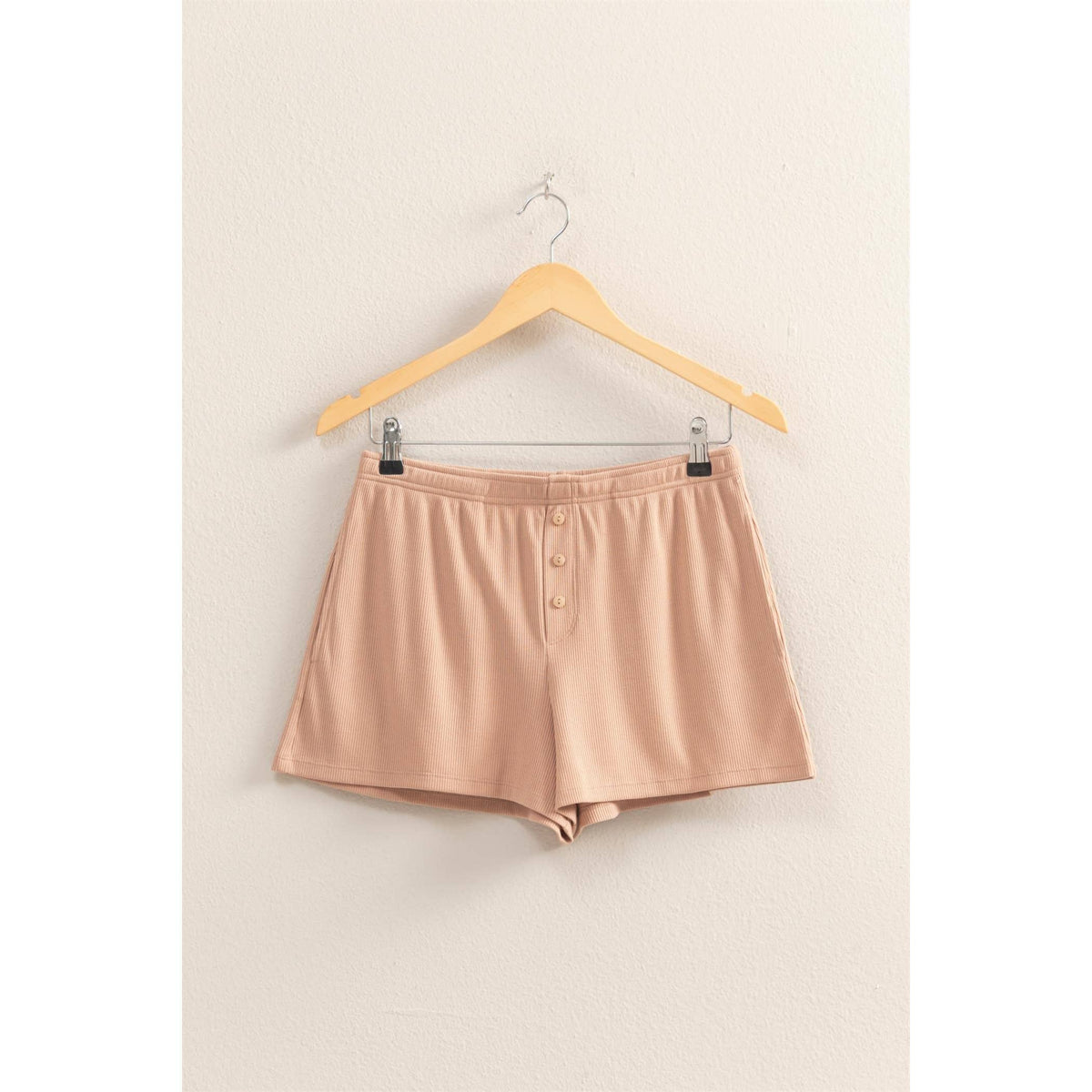 High-Waist Button Detail Shorts