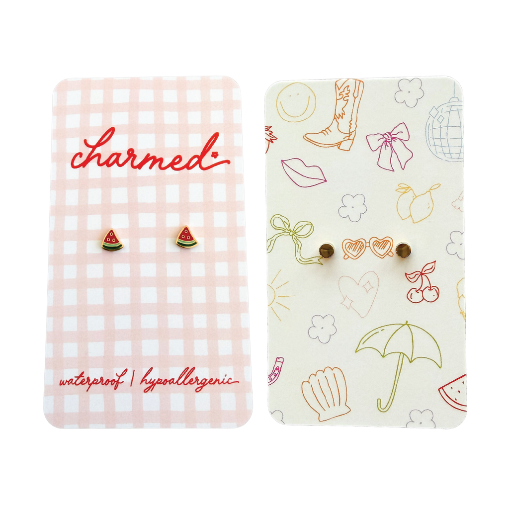 Watermelon Screw-Back Earrings