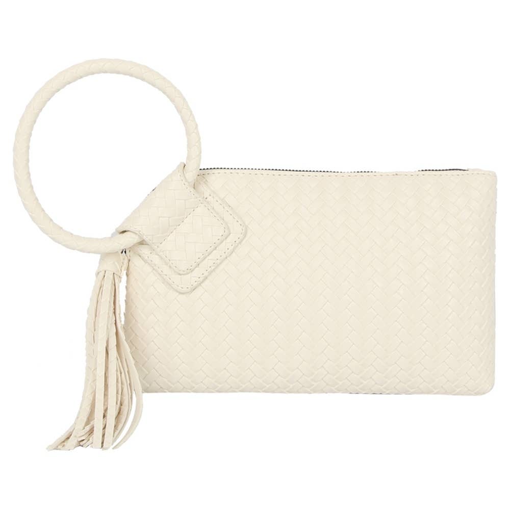 Woven Fringe Clutch