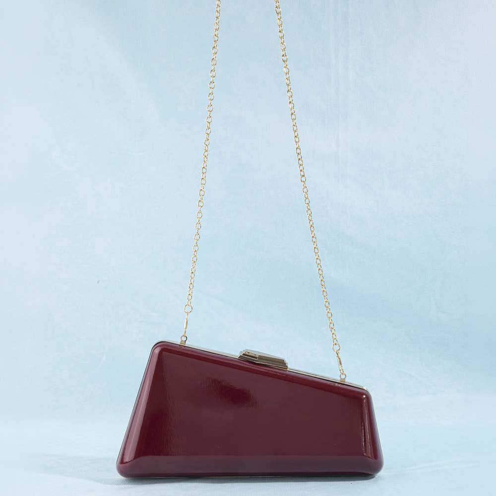 Patent Asymmetric Hard Case Evening Clutch