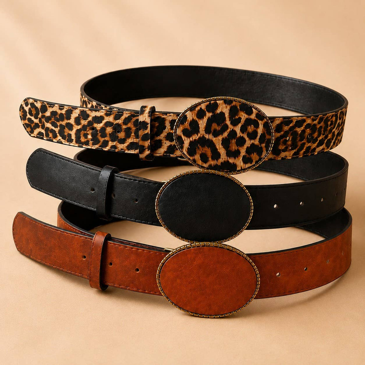 Leopard Western Buckle Belt
