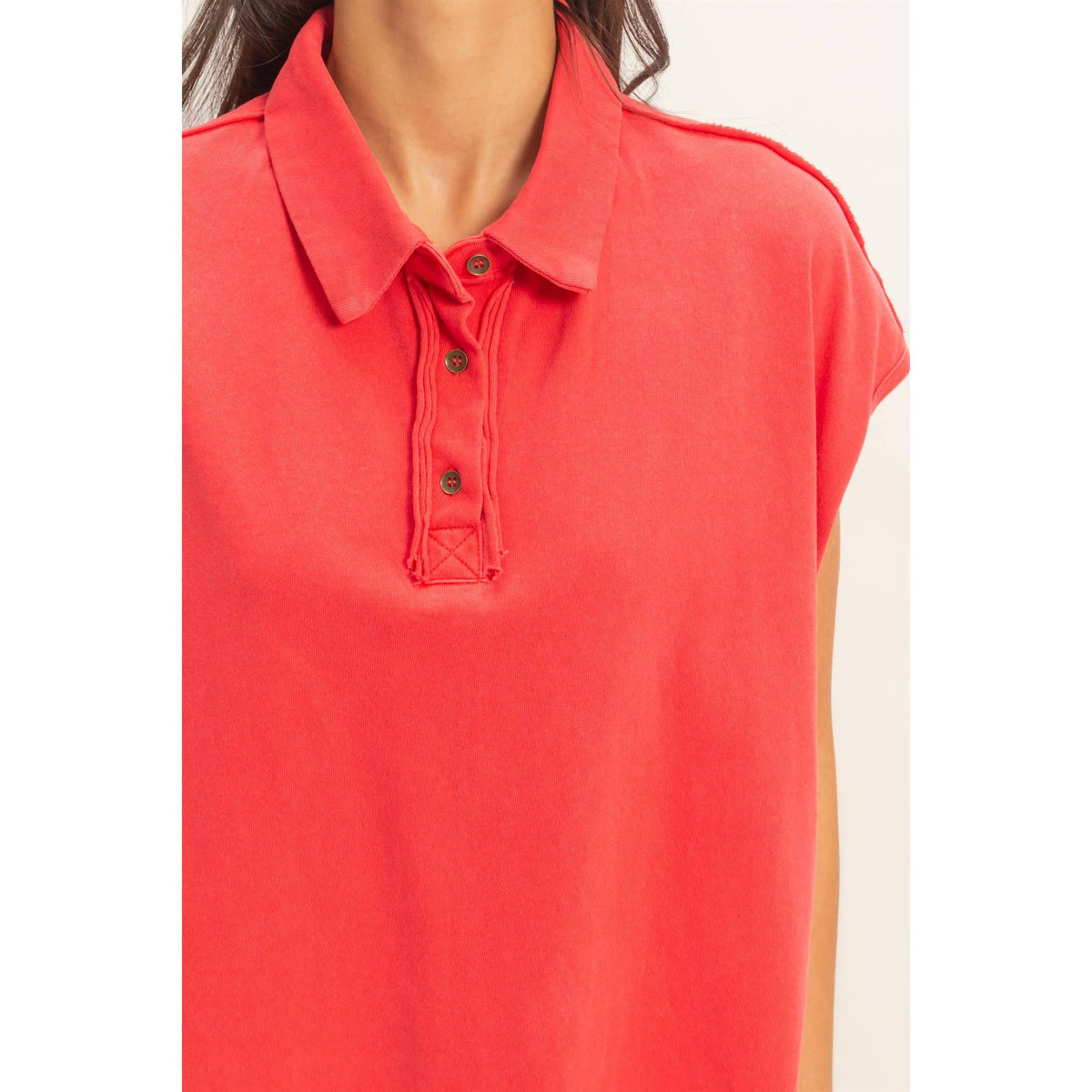 Pigment-Dyed Sleeveless Polo