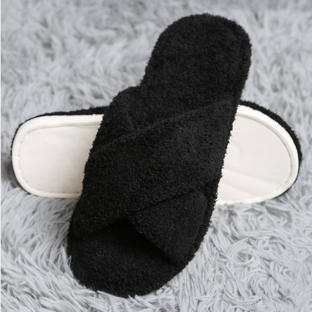 Solid Crisscross Slippers
