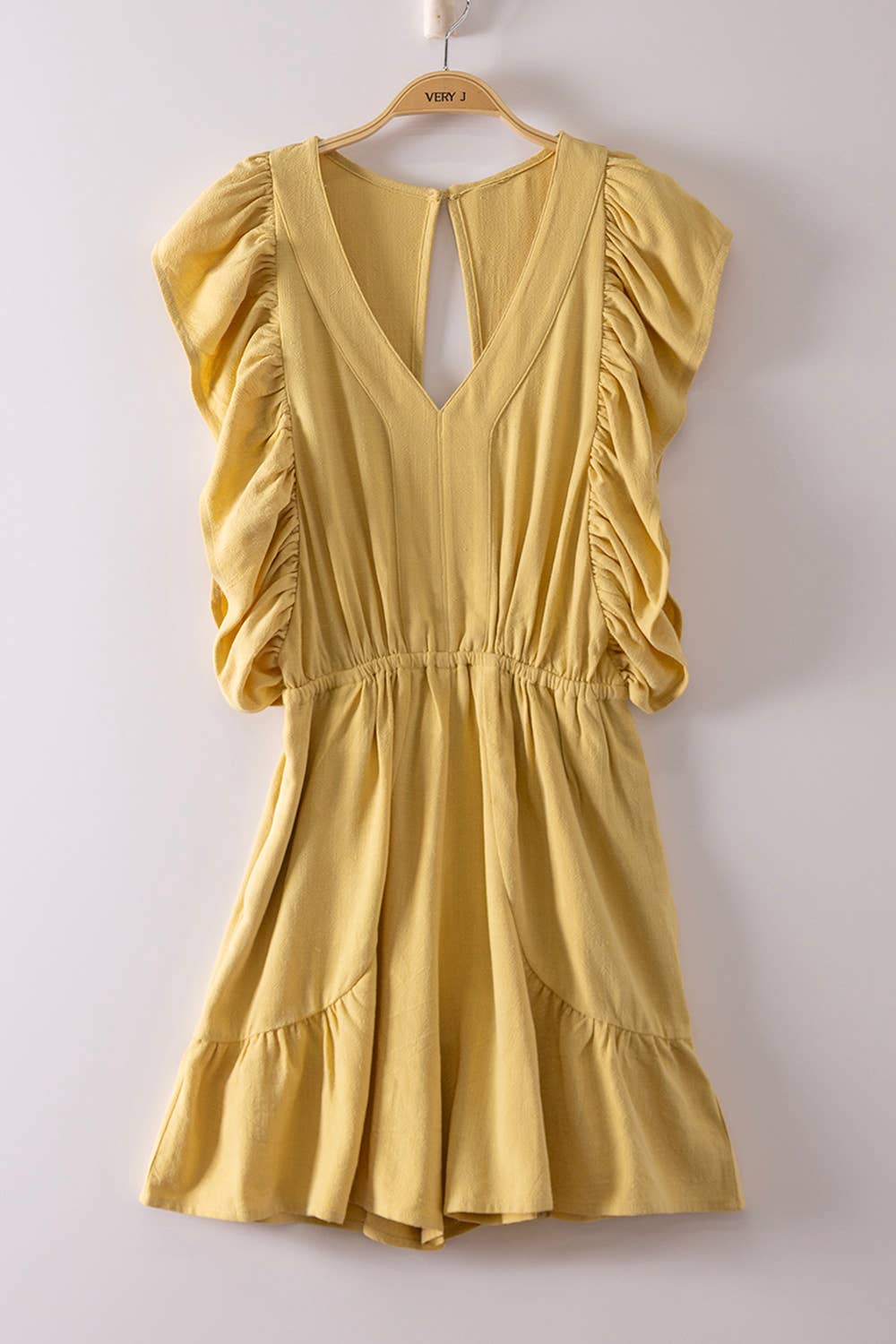 Sunflower Ruffle Sleeve Romper