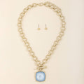 Faceted Stone Toggle Necklace