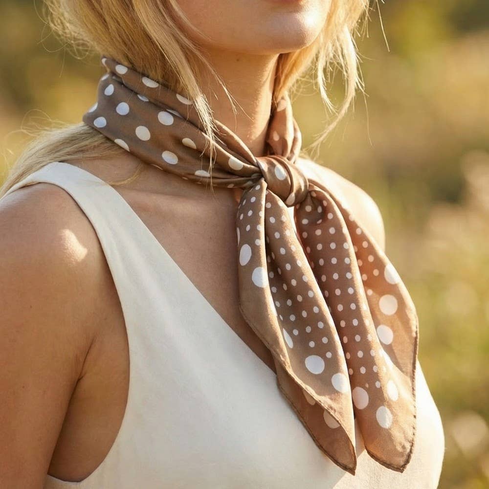 Navy Ombre Polka Dot Satin Scarf
