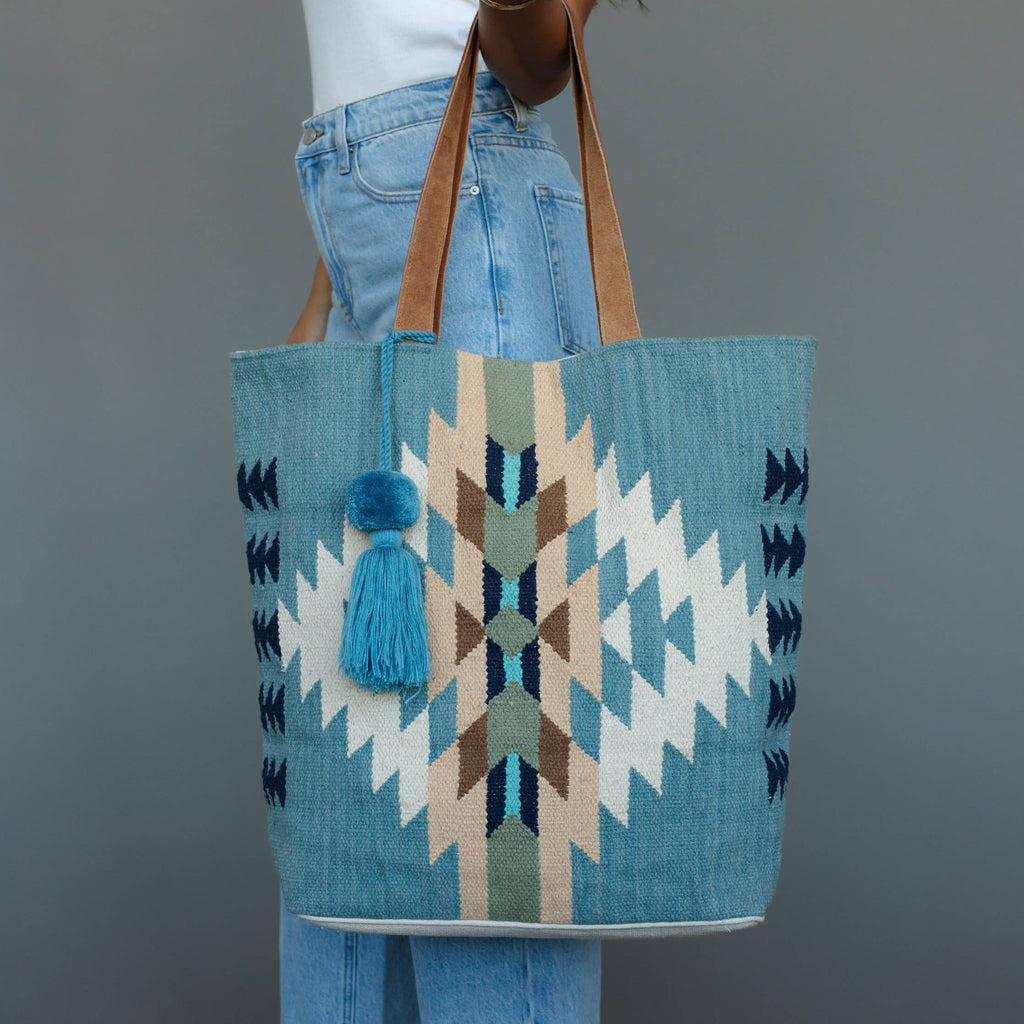 Light Blue Western Tote