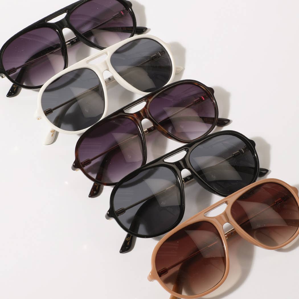 Round Thin-Frame Sunglasses