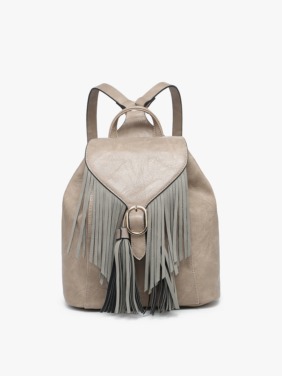 Jewel Fringe Bucket Backpack