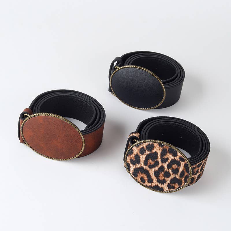 Leopard Western Buckle Belt