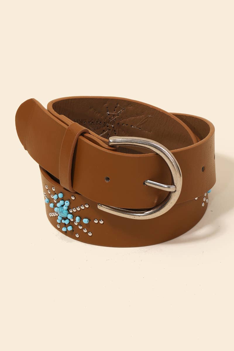 Turquoise Starburst Western Belt