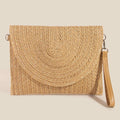 Round Flap Woven Clutch