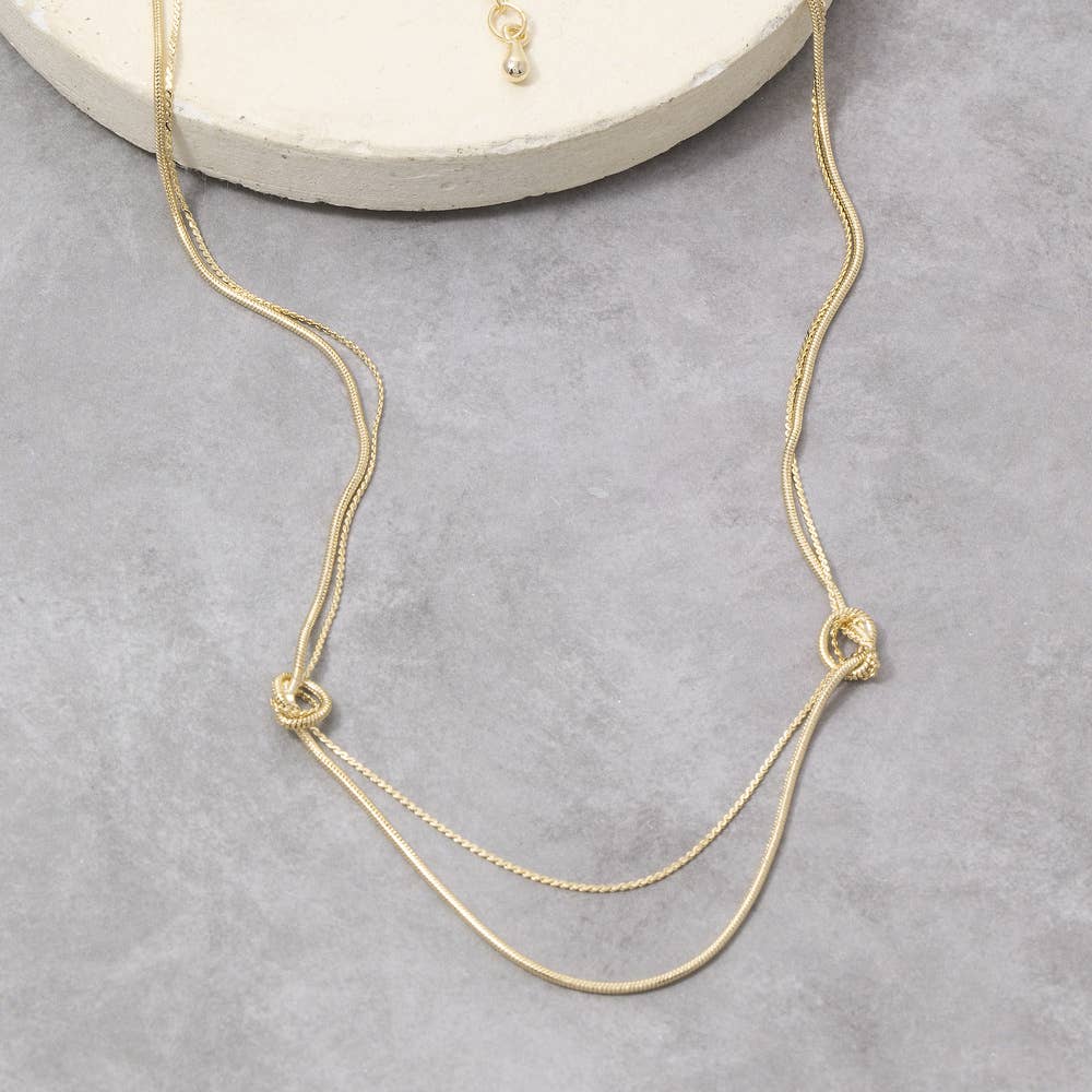 Double Strand Knotted Necklace