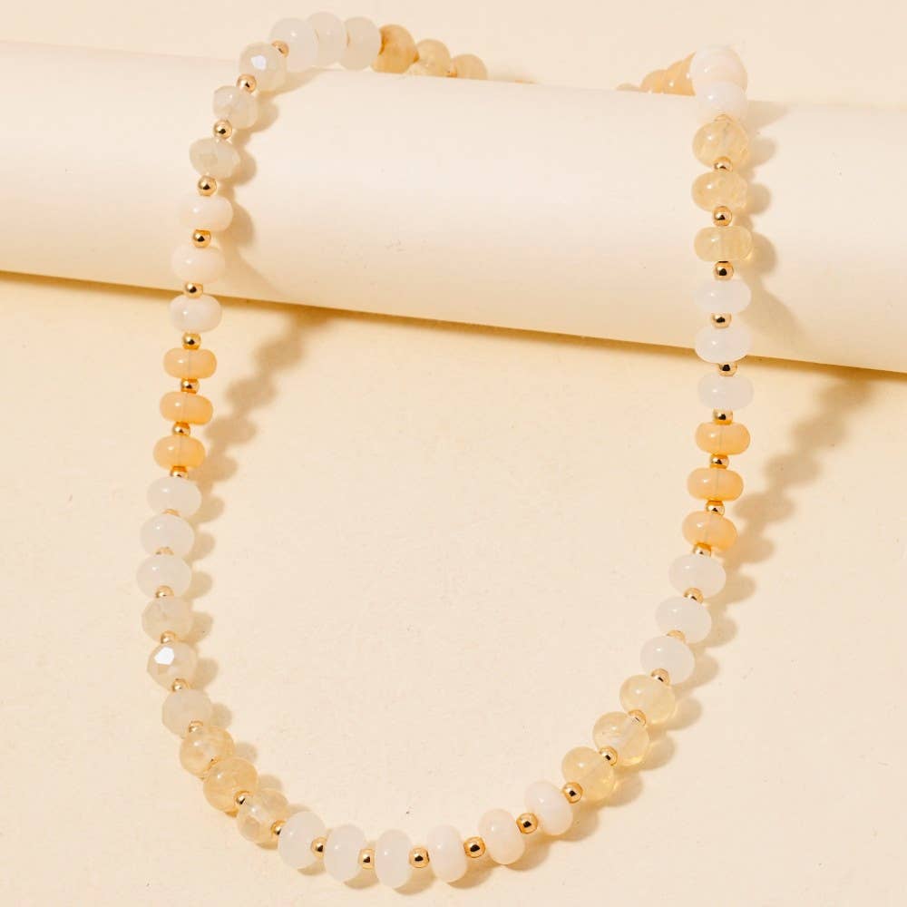 Round Stone Bead Necklace