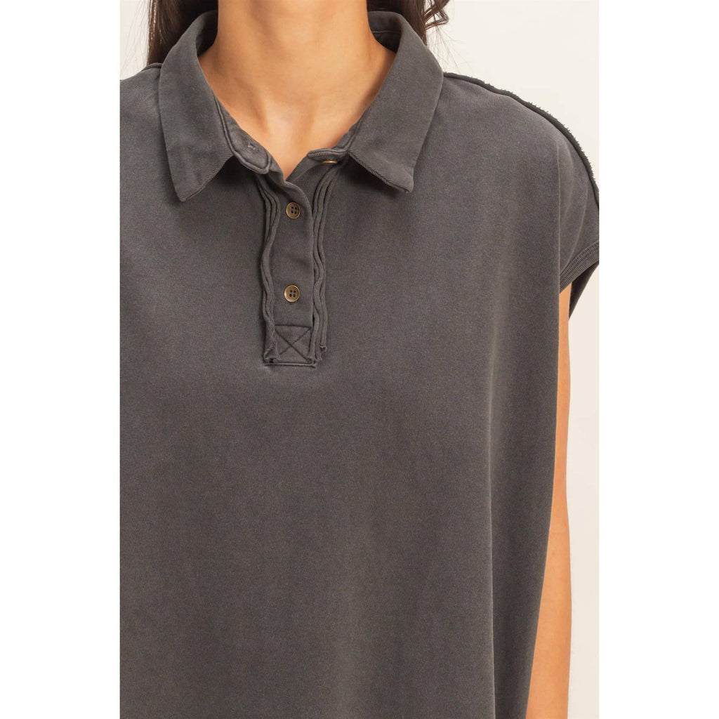 Pigment-Dyed Sleeveless Polo