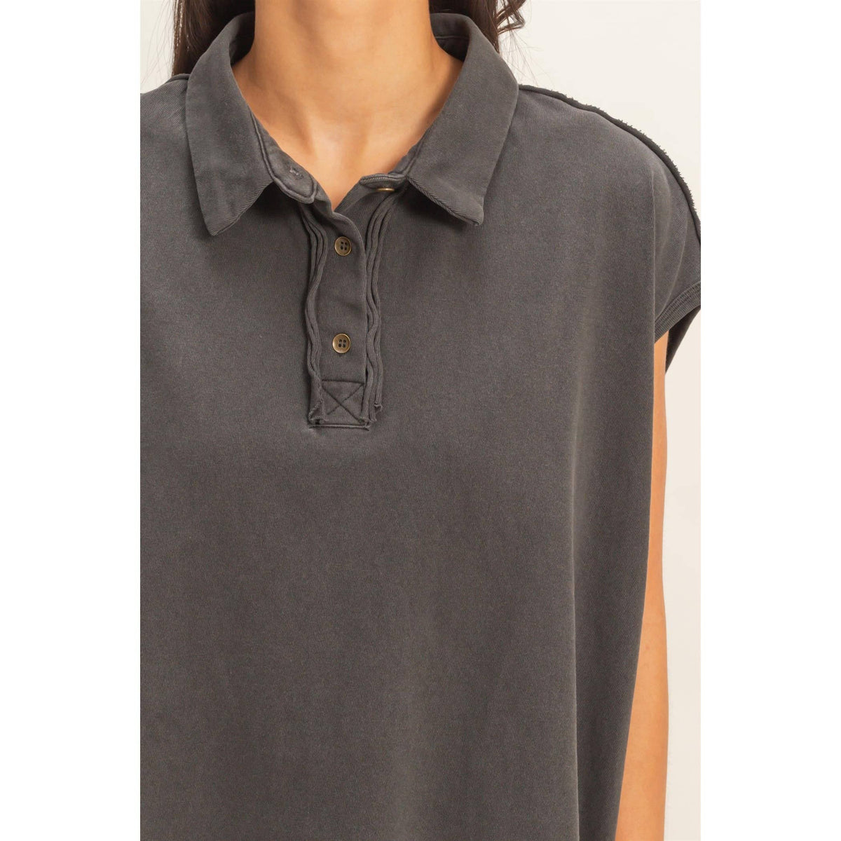 Pigment-Dyed Sleeveless Polo