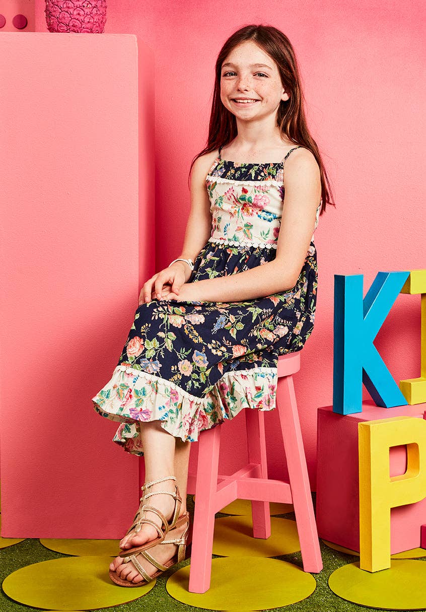 Girls Mixed Floral Babydoll Dress