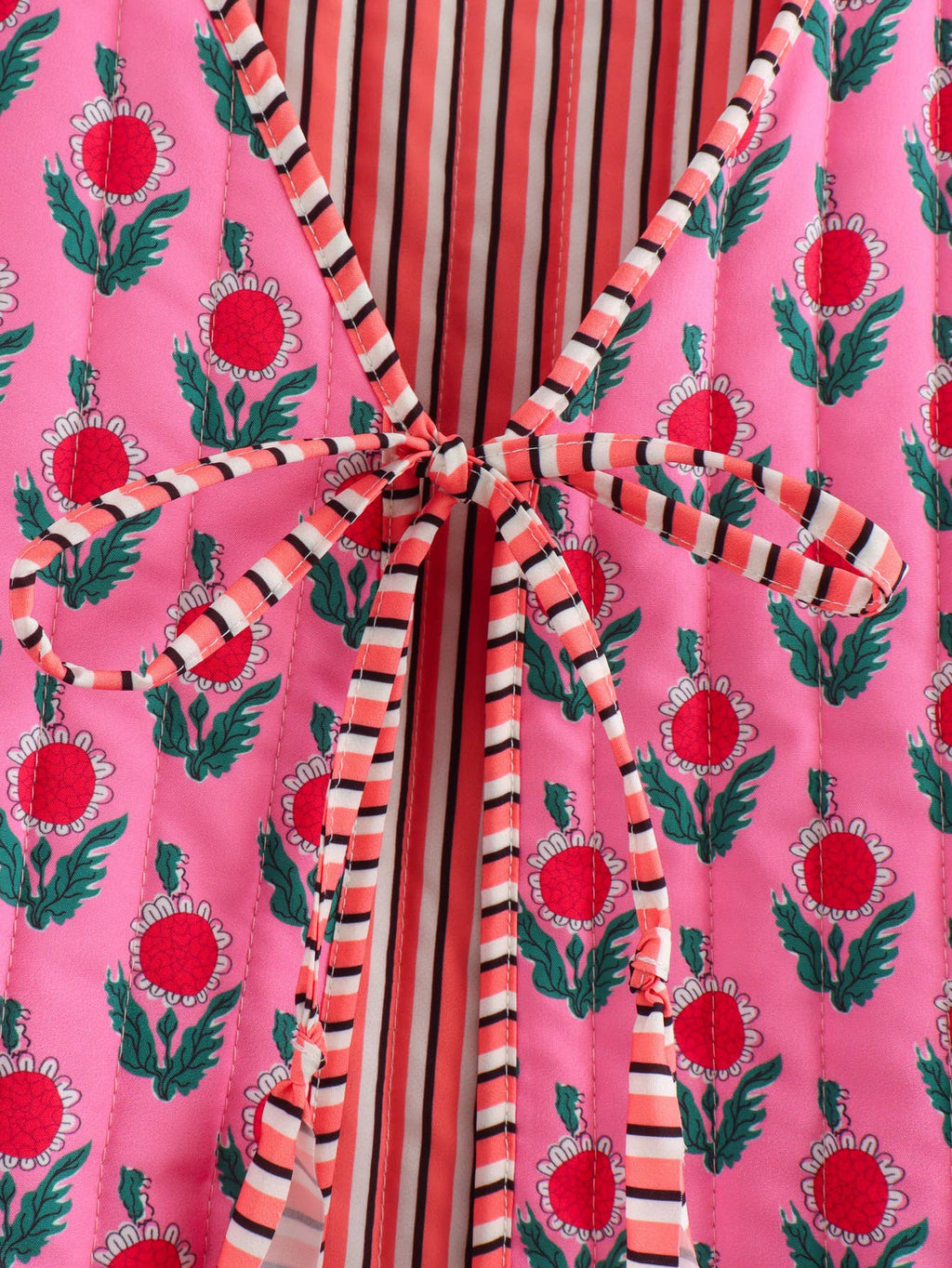 Reversible Fuchsia Floral Quilted Vest