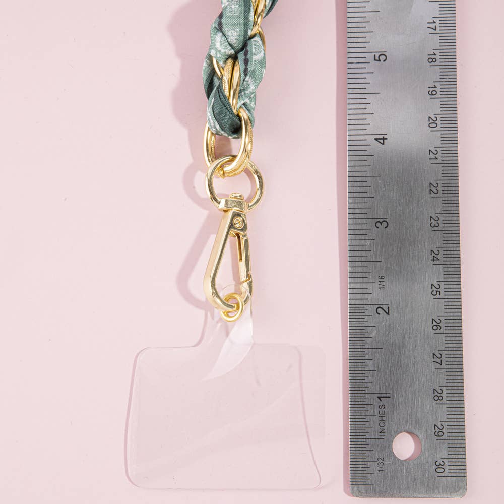 Paisley Scarf Braided Chain Phone Strap