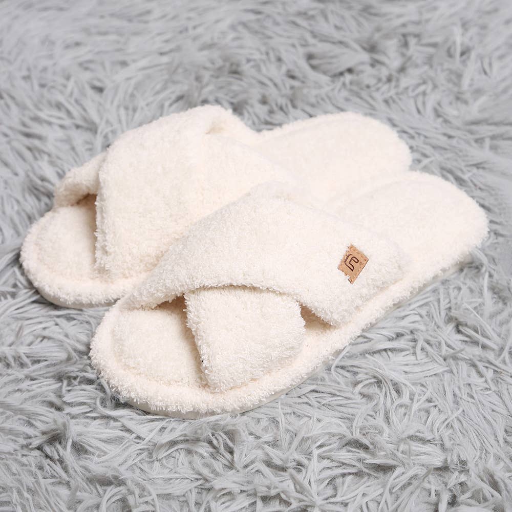 Solid Crisscross Slippers