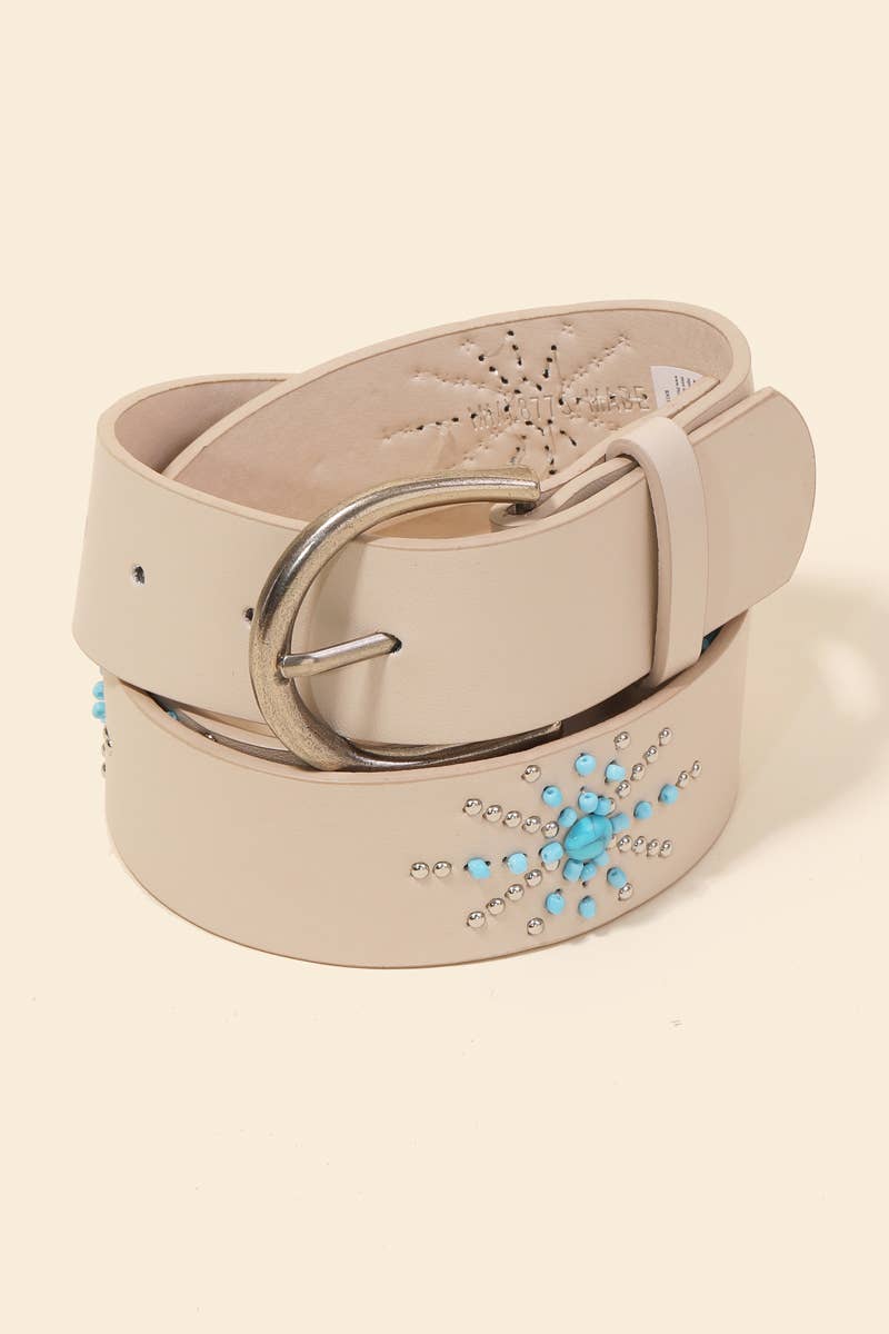 Turquoise Starburst Western Belt