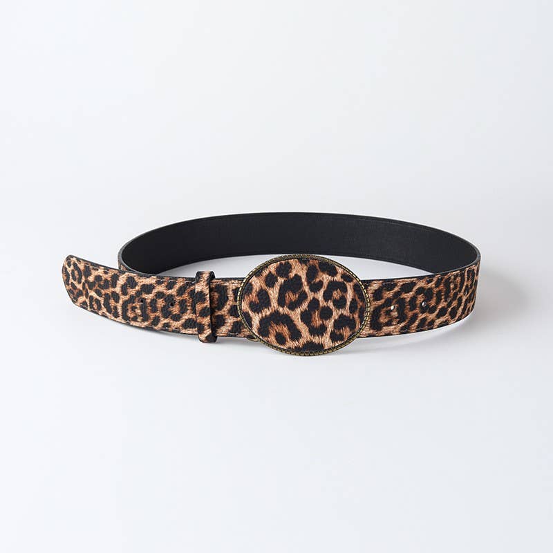 Leopard Western Buckle Belt