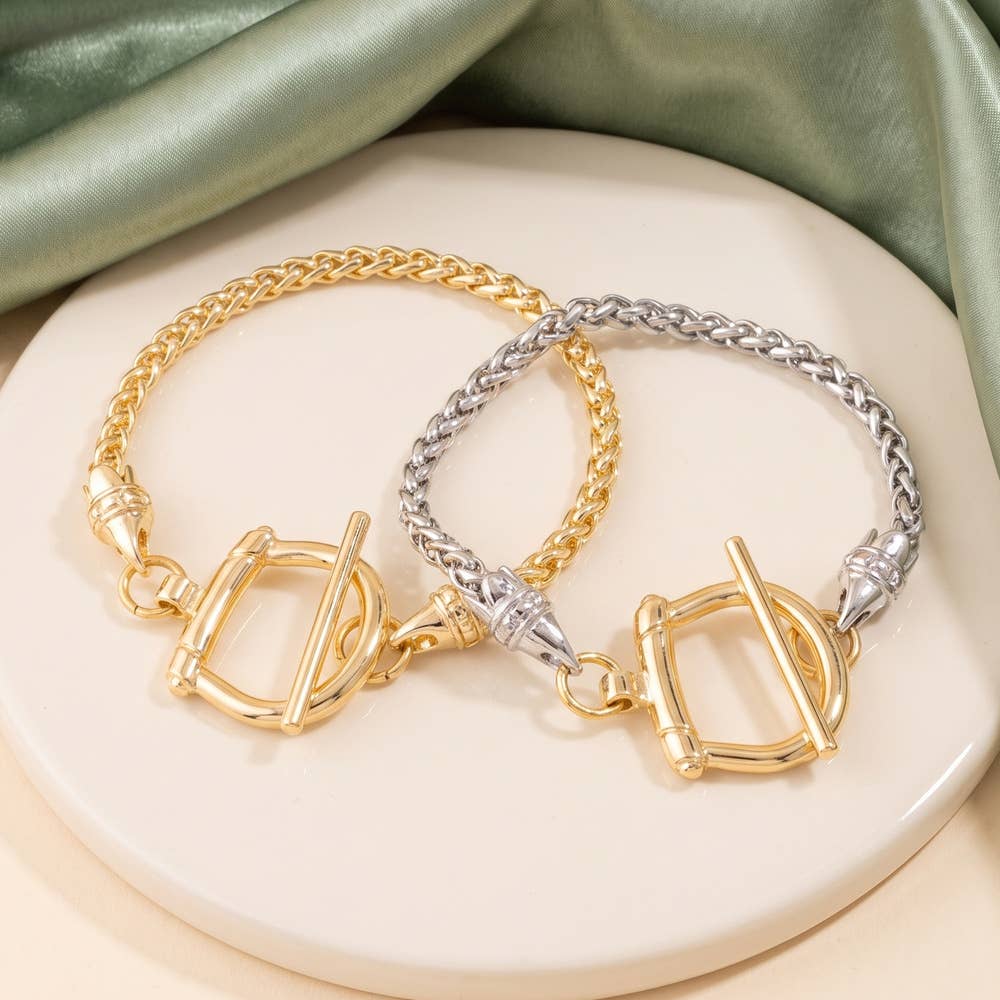 Wheat Chain Toggle Bracelet