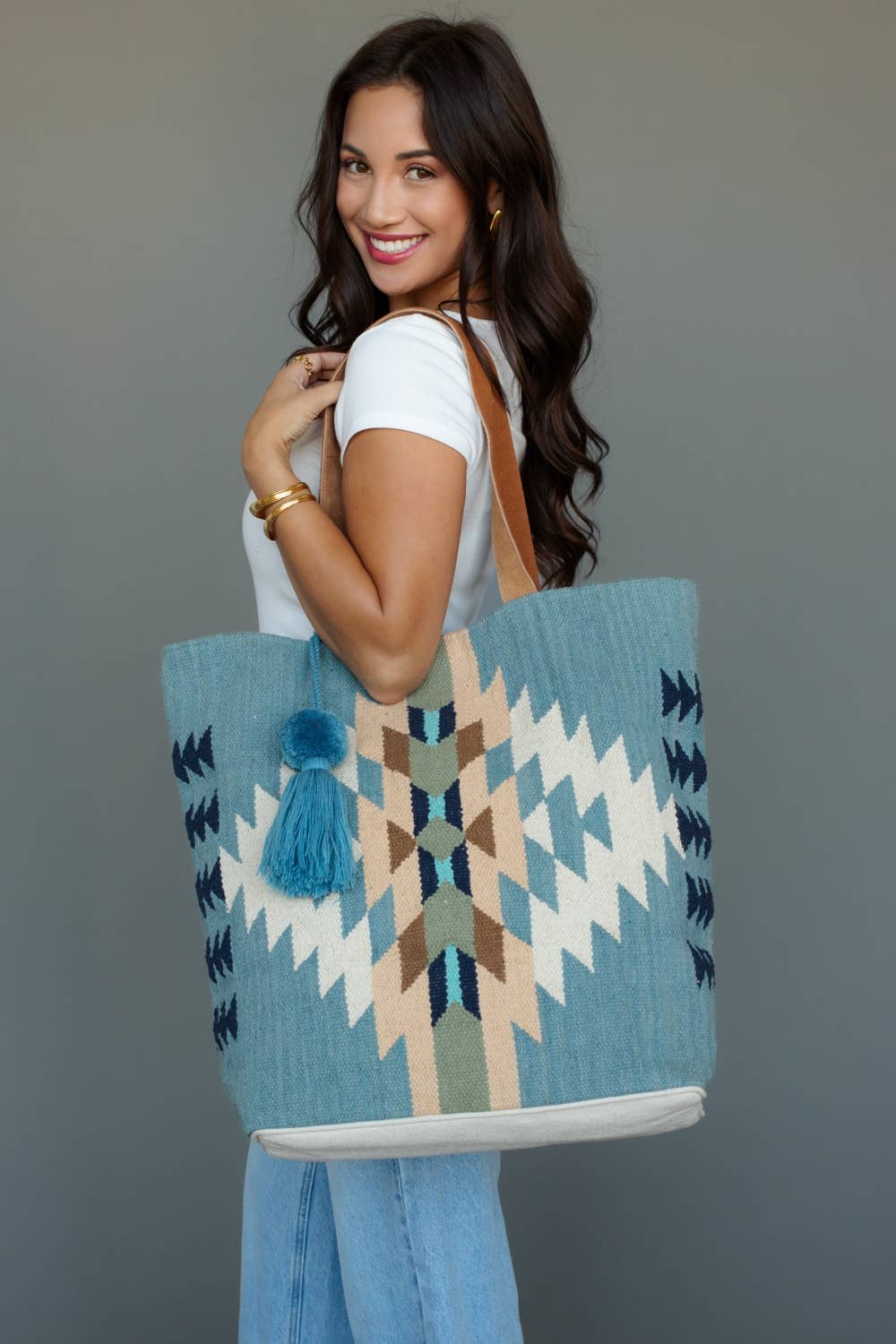 Light Blue Western Tote