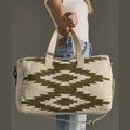 Cream + Olive Western Duffel