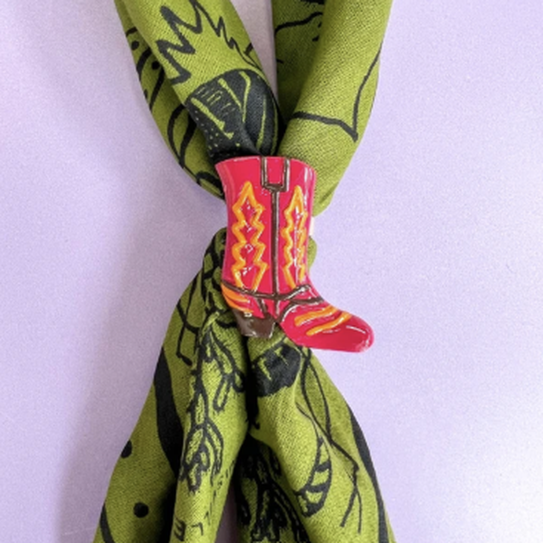 Colorful Cowboy Boot Bandana Slide