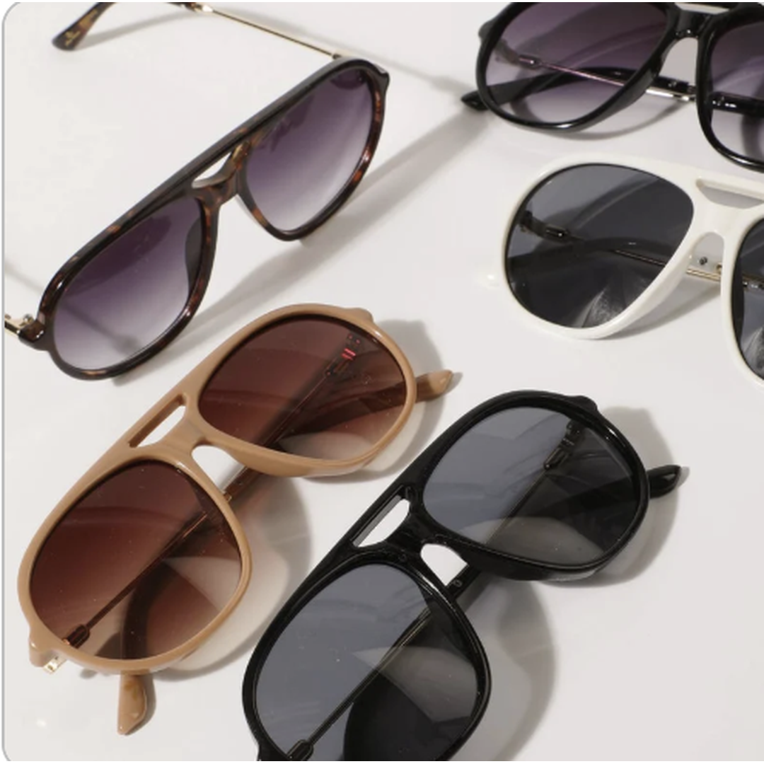 Round Thin-Frame Sunglasses